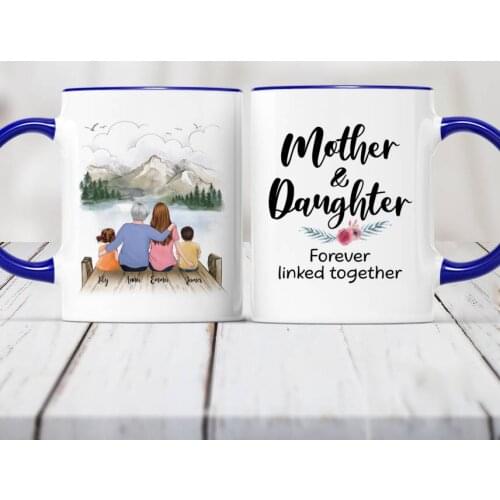 Personalized Mug Mother & Daughter Family Gift Boy Girl Custom Made Coffee Cups Mugs Mothers Day RR2035