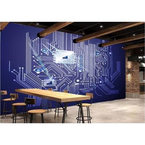 Custom advanced personality wallpaper 3D stereo modern technology circuit board tooling background wall 3d wallpaper