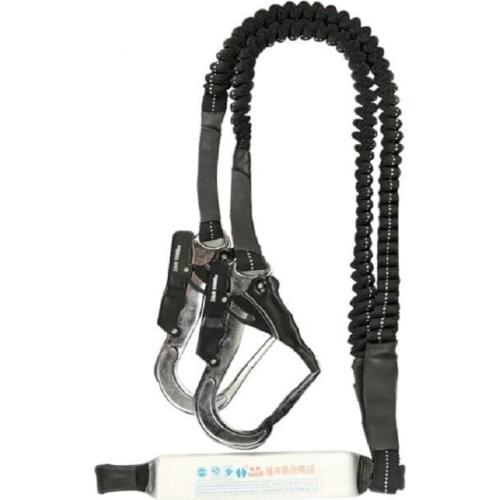 Firefighter Rescue High elastic double big hook buffer safety rope high-altitude glass cleaning safety rope CE certification