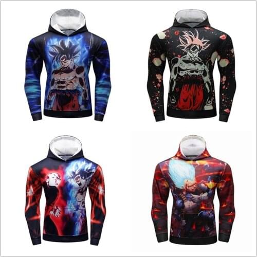 Fitness Son Goku Bjj Mma Rashguard Compression Vegeta Long Sleeve Hoodies Jiu Jitsu Workout Hooded Boxeo Jacket Sportwear Tops
