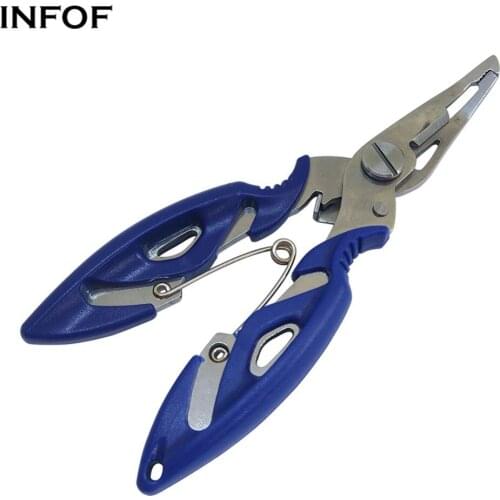 INFOF Stainless Steel Fishing Pliers Multi-function Fishing Scissor Hook Remover Fish Line Cutter Carp Fishing Tackle