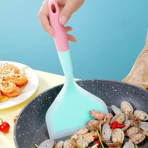 Silicone Cooking Turner Pancake Shovel Non-Stick Beef Meat Wide Pizza Spatula Kitchen Scraper Food Lifters Kitchen Gadgets