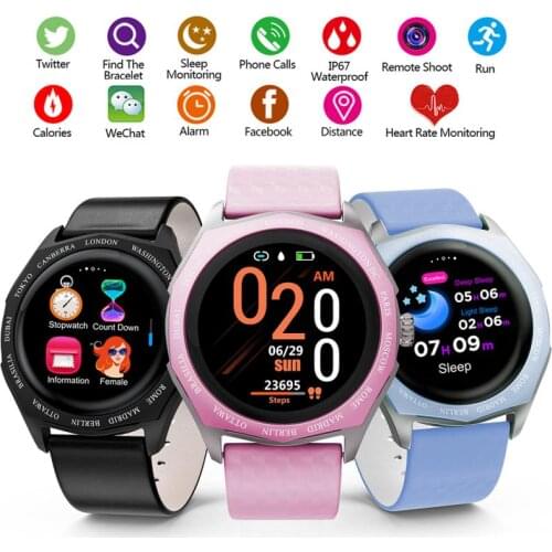 V18 Smartwatch Color Touch Screen Fitness Sports Records Heart Rate Blood Pressure Monitor Waterproof Bluetooth 4.0 Smart Watch