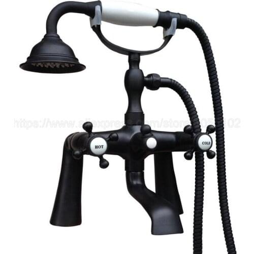 Bathtub Faucets Oil Rubbed Bronze Shower Faucets Dual Handle Wall Mounted Bath And Shower Faucet With Handheld Showers ztf502