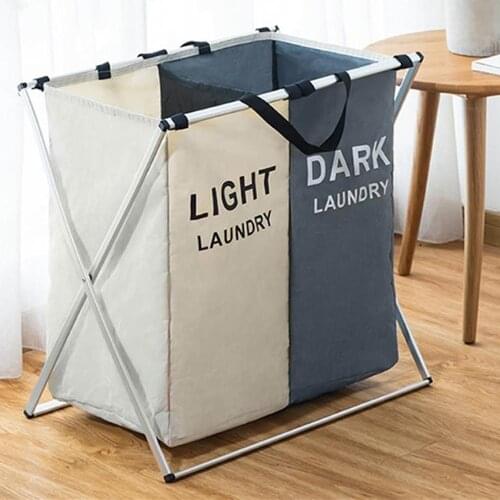 Household storage bags waterproof three grid ruled Zangyi housing foldable laundry bag basket classifier