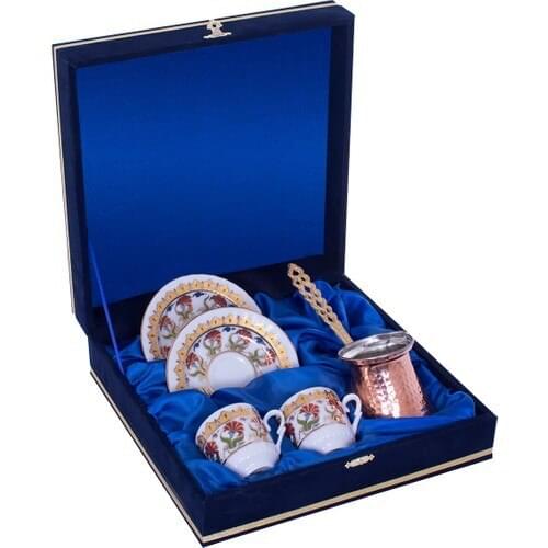 Are produced in gural Porcelain 2'li Copper Cezveli Velvet Boxed Porcelain Coffee Cup Pad Set Orn 770