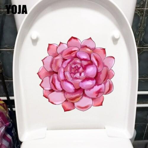 YOJA 20.8*20.4CM Hand-Painted Flesh Cartoon Plant Bathroom Decoration Toilet Sticker Wall Decal T1-1085