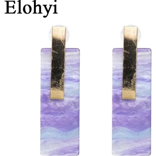 ELOHYI New Boheimia Retro Women Geometric Texture Resin Statement Earrings For Women Party Jewelry Christmas Gift Wholesale