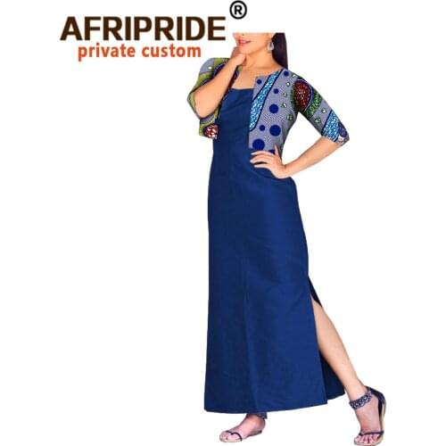 2020 African 2 Piece for Women Print Crop Top and Maxi Dress Plus Size Loose Dress Dashiki Outfits African Clothes A1826020