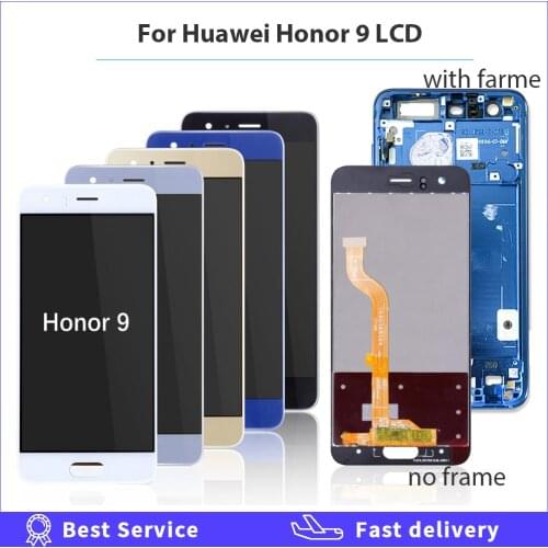 5.15 inch LCD Display For Huawei Honor 9 STF-L09 STF-AL10 STF-AL00 STF-TL10 Touch screen Digitizer Assembly With Frame tested