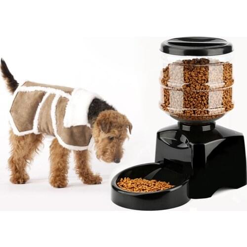 5.5L Automatic Pet Feeder with Voice Recorder Timer Dog Cat Dispenser Feeding Bowl USB Charging