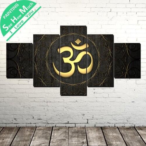 5 Piece Vedic Gods and Goddesses Hinduism Canvas Painting Wall Art Pictures Prints on Canvas Home Decor Wall Poster Decoration