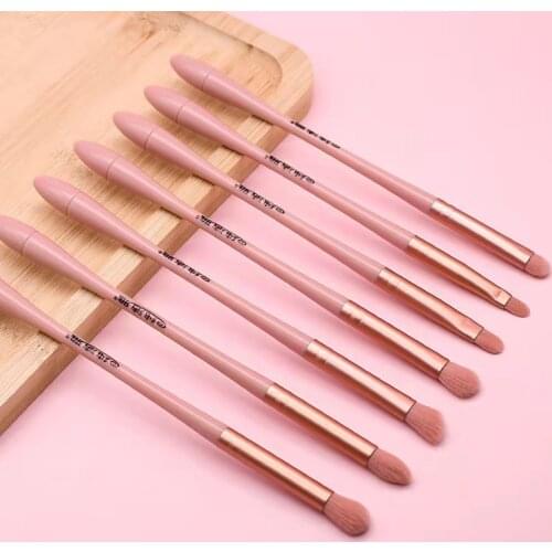 7pcs/set Brush Makeup Brushes Eyeshadow Brush Eyeshadow Makeup Brushes Pink Plastic Hand Cosmetic Brush Beauty Makeup Tools