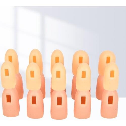 AACAR 10Pcs/Set Nail Art Practice Hand Silicone Finger Cover Fake Hand Replacement Finger Parts Skin Brown Colors Wholesale