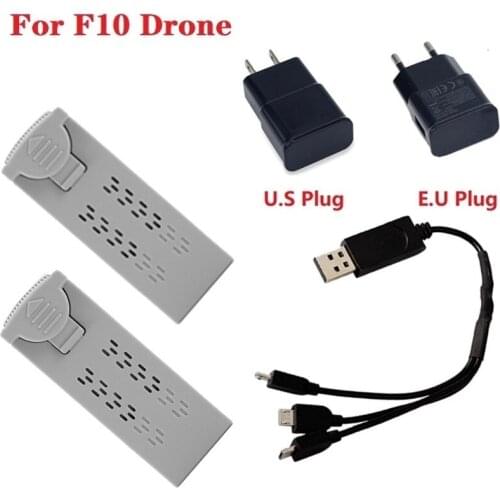 3.7V 1600mAh/2000mAh LiPo Battery with Charger For F10 RC Quadcopter Spare Parts Accessories for F10 4K/6K GPS Drones