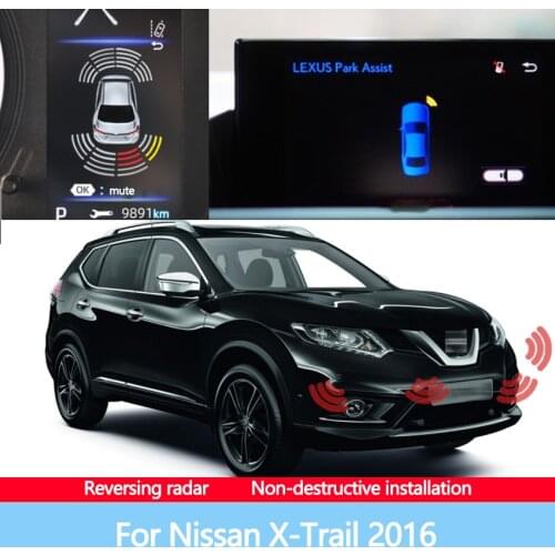 Car Display Screen Reversing Before After Image Radar Sensor Sound Warning Detection System For Nissan X-Trail 2016
