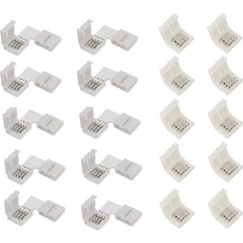 RGB Colorful Light Bar Solder-Free Buckle Terminal Connector 4Pin 10mm RGB Light Bar Quick Connector Set