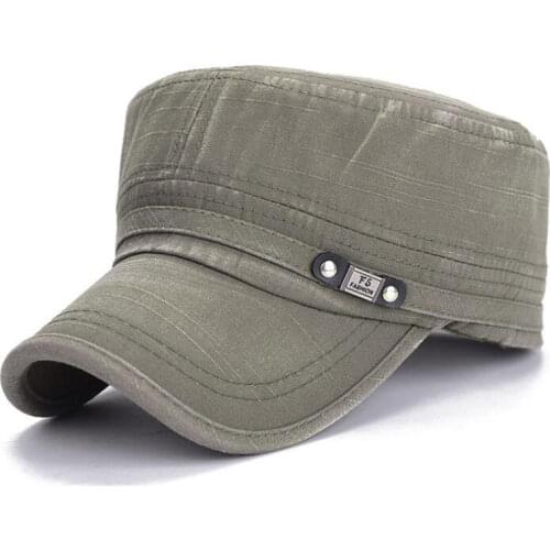 1Pc Baseball Cap Men Solid Color Mens Army Cap Military Adjustable Flat Cap Classical Style Sunscreen Sun Hat Casual Hat
