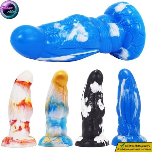 20cm Silicone Large Dragon Dildo Monster Penis Female Masturbation Insertion Sex Toys for Women Lesbian Vagina Pussy 4 Colors