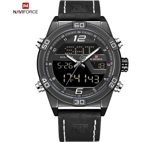 NAVIFORCE Fashion Dual Disply Business Luxury Watch For Men Military Sport Man Watch Male Quartz Male Clock Relogio masculino