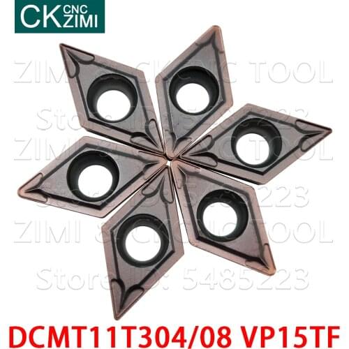 DCMT11T304 VP15TF DCMT11T308 VP15TF External Turning Tools DCMT Carbide turning insert CNC Lathe cutter Tool for stainless steel