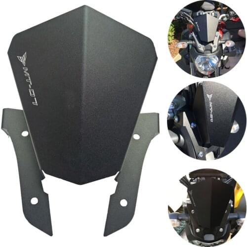 For Yamaha MT-07 MT07 MT 07 Motorcycle Motorbike Windshield Windscreen Aluminum Black For Yamaha MT 07 2013-2017 New