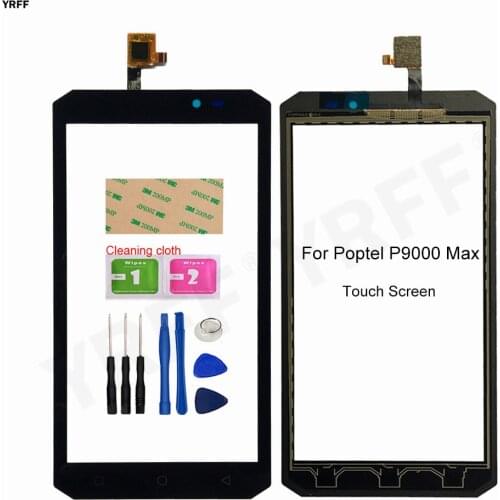 For Poptel P9000 Max Touch Screen Digitizer Glass Panel Lens Sensor Repair Parts Free Shipping