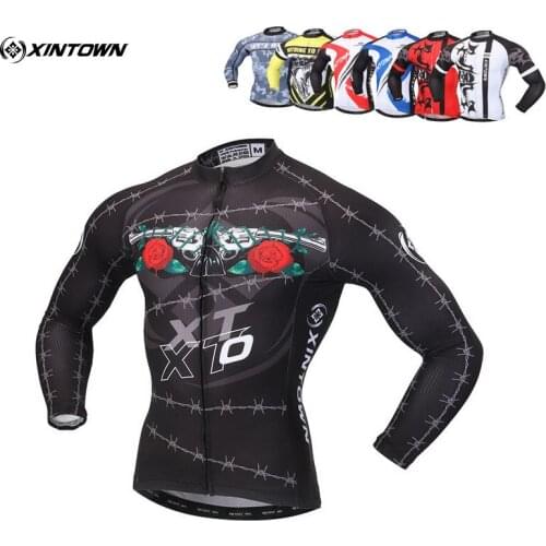 XINTOWN Pro Mens Ropa Ciclismo Team Cycling Long Sleeve Tops Bicycle Jersey Outdoor Racing Clothing Sportswear S-4XL
