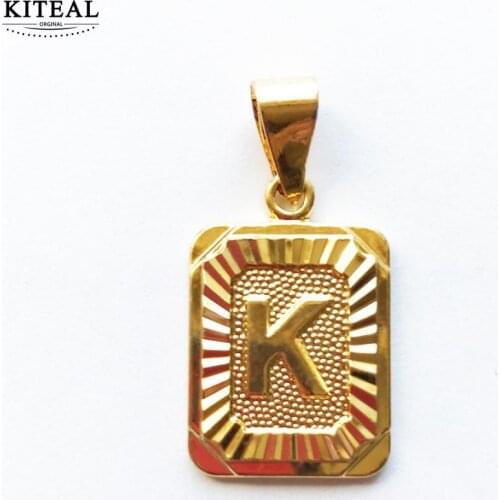 KITEAL couple gift Gold Filled Gentlewoman necklaces & pendants Square, 26 letters maxi necklace jewelry 2020