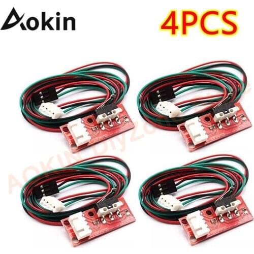 Aokin 4PCS 3D Printer Endstop Switch For Arduino End stop Limit Switch+ Cable Mechanical Endstop For CNC RAMPS 1.4 Board