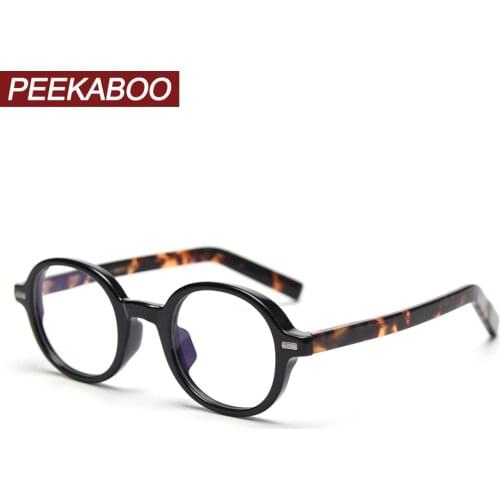 Korean Style Oval Glasses for Men Tr90 Eyewears Leopard Frame Retro Round Transparent Dropshipping Eyeglasses Women Optical Lens