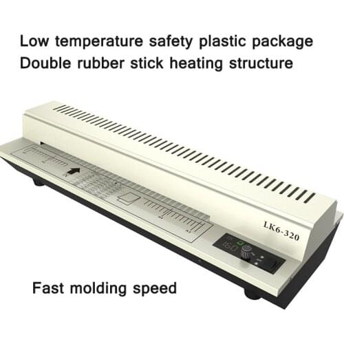 LK6-320 A3 Photo Laminating Machine Double Rubber Roller Heating Laminating Machine The Maximum Plastic Size Can Be 250mic