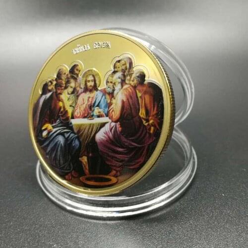 1 pcs 2018 God Jesus Satan the last dinner supper bible artist coins gold silver plated 40mm souvenir decoration coin