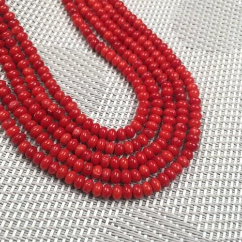 Natural Abacus Coral Beads Exquisite Red Loose Beads for Women DIY Jewelry Necklace Bracelet Accessories Best Gift Size 3x4mm