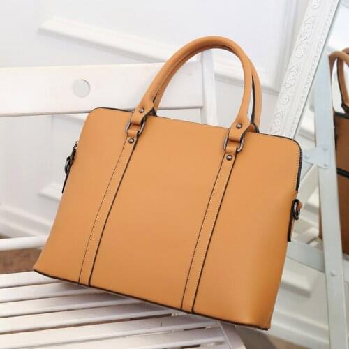 2019 New PU leather Women briefcase business 14 inch laptop handbags female computer crossbody bag ladies big shoulder bags