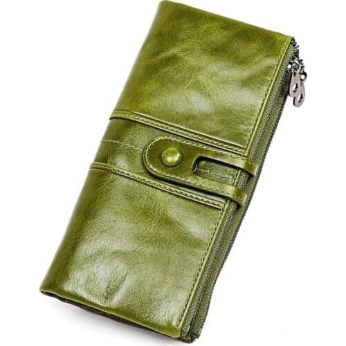New Style Wallets Women Genuine Leather Card Holder Wallet Womens Long Wallet Zipper Purse Coin Purse Money Bag Cluth