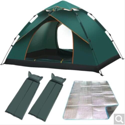 Full-automatic outdoor camping tent set outdoor rain-proof and free to build, tent + inflatable cushion + moisture-proof cushion
