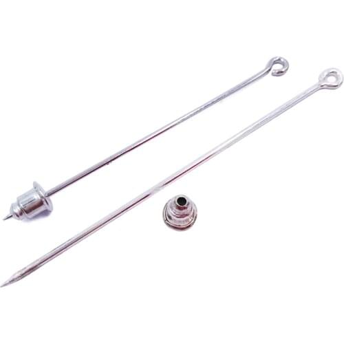 Silver Plated 1000piece 50mm 60mm 70mm Sharp End Hijab Pins Brooch Pins with Bullet Backs Stick Pin Lapel Pin Clutch JZJZ002