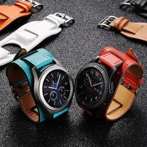 2018 Popular Brand Luxury Replacement Genuine Leather Watch Band Bracelet for Samsung Gear S3 Frontier