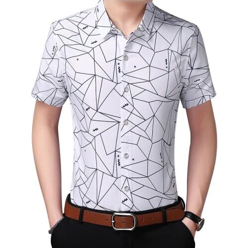 Plus Size 5XL 6XL 7XL Casual Shirt Men Clothes 2020 New Summer Mens Plaid Slim Short Sleeve Shirt Hawaiian Shirt Brands Tops