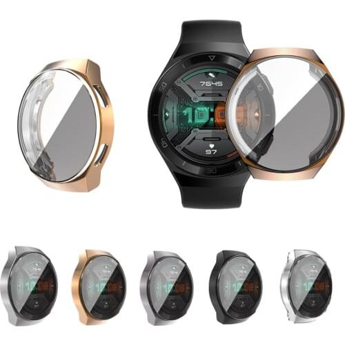 Silicone Case for Huawei Watch GT2E Watch Accessories Protective Full Cover Case for Huawei Watch GT 2E Rose Gold Black Color