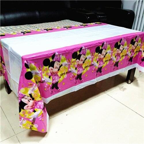 Minnie Mouse Party Supplies Tablecloth Happy Birthday Decoration Baby Shower Theme Minnie Mouse Table Cloth 108x180cm 1