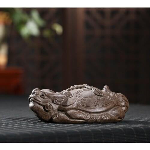 Handmade Coin Turtles Furnishing Articles Tea Pet Sculpture Yixing Play