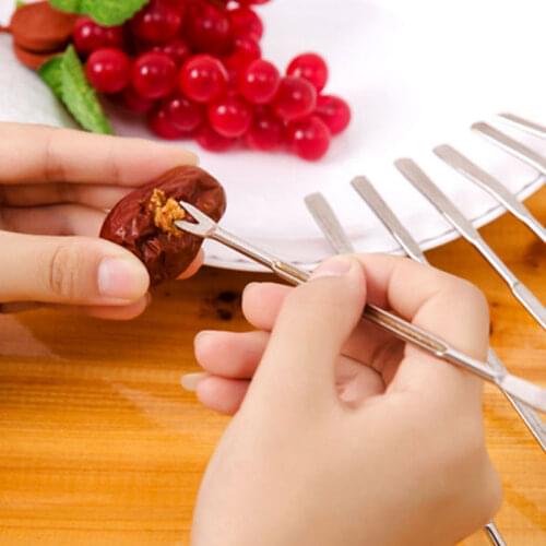 Stainless Steel Multifunctional Practical Crab Needle Fork Walnut Fork Picks Crab Fruit Fork Tools Nut Seafood kitchen P7I6
