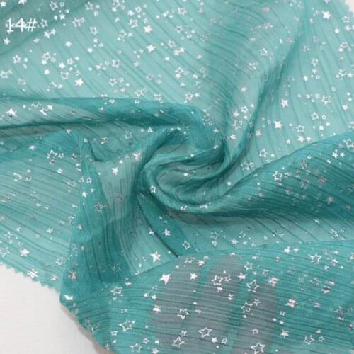 Dancing Cosplay Dress Crepe Chiffon 30D Thin Silver Star Craft Sewing Bronzing Wedding Costume DIY