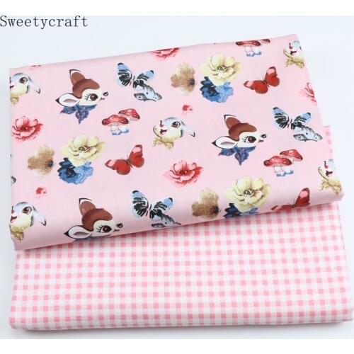 Mushroom Butterfly Printed Twill Fabric Cotton By Half Meter For Sewing Kids Dress Baby Bed Sheet Quilt Patchwork Cloth 160x50cm