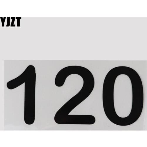 YJZT 17CM×7.5CM Personality Vinyl 120 Number Speed Limit Road Traffic Slow Down Car Stickers Decal Black/Silver 13D-0588