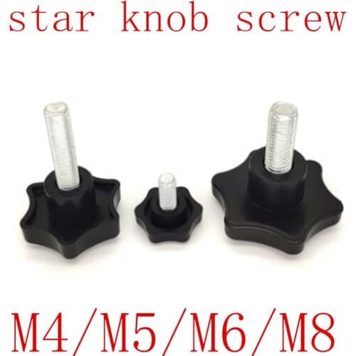1pc-5pcs knob screw M4 M5 M6 M8 Bakelite Hand Tighten Screw Handle Star Hand Knob Tightening Screw