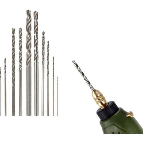10Pcs Mini High Speed White Steel Twist Drill HSS Bit Set For Dremel Rotary Tool