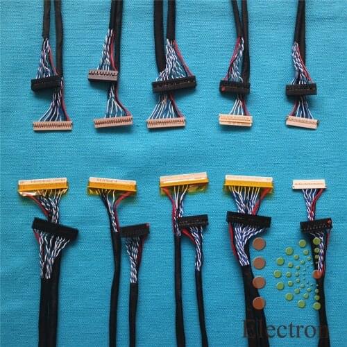 10pcs LCD screen cable Kit support Universal LVDS Cable for 12 inch -22 inch LED LCD driver board connected screen wire